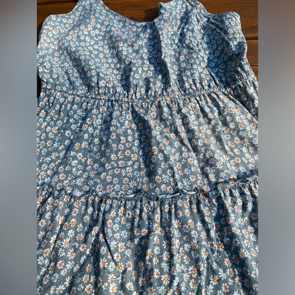 Pink Rose Blue/ Green Floral Dress | SIZE: US L - Picture 3 of 10